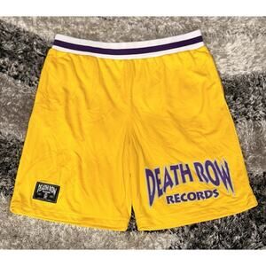 Death Row Records Yellow Purple Athletic Shorts Mens Large